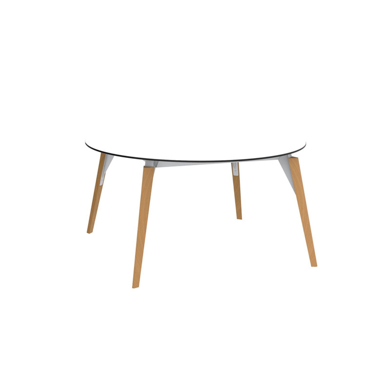 Faz Wood Lounge Table Edge Top, Oak, White, 47.25" W x 47.25" L