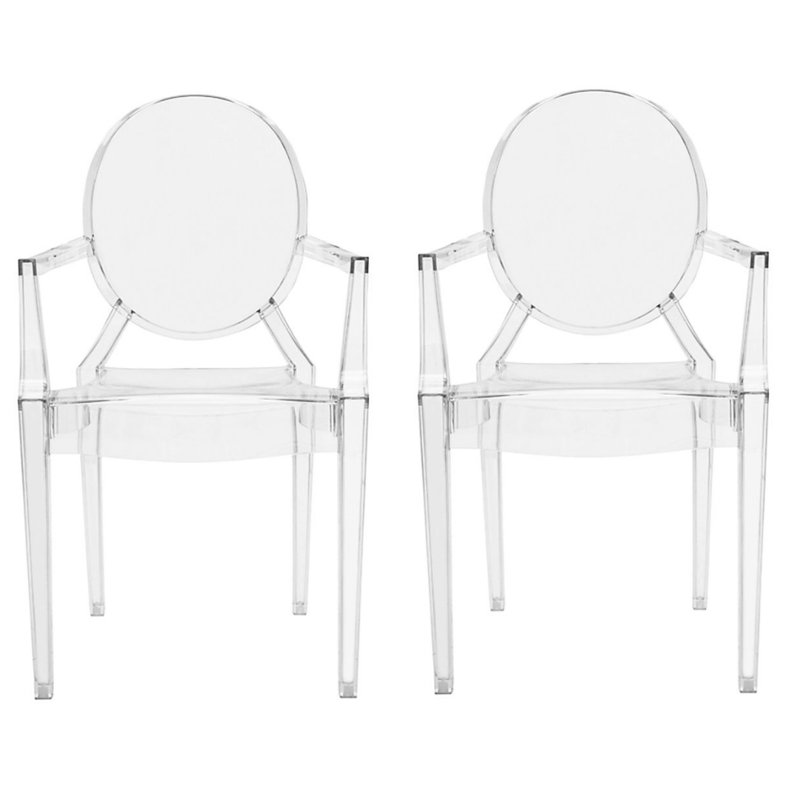 Bryer 18.5'' H Stacking Armchair, Clear, 36" H x 21" W x 22" D