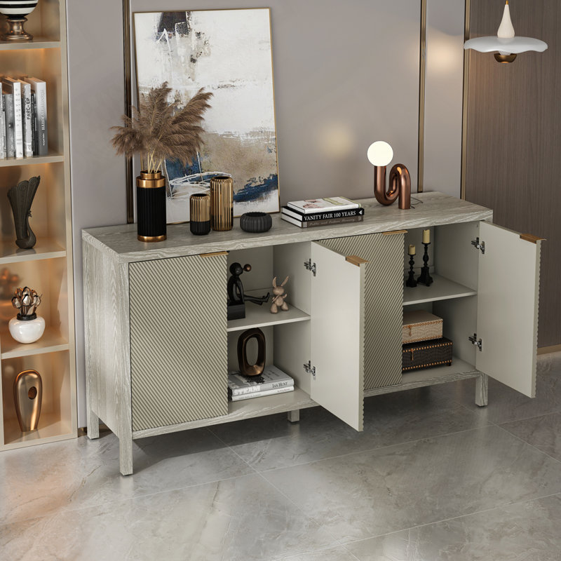 Armoire de rangement avec 4 portes et tablettes réglables