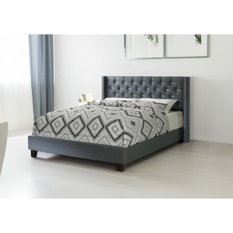 Pieds de tête de lit capitonnés en diamant de style contemporain pour grand lit 1pc