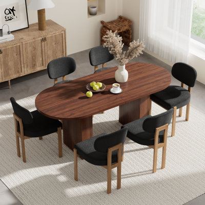 Oval Double Pedestal Kitchen Table Sets