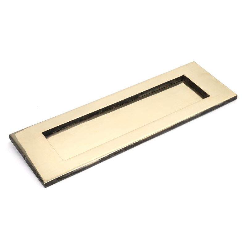 Letter Plate Door Accessory, 10.8cm H x 32.4cm W x 0.4cm D, Aged Brass