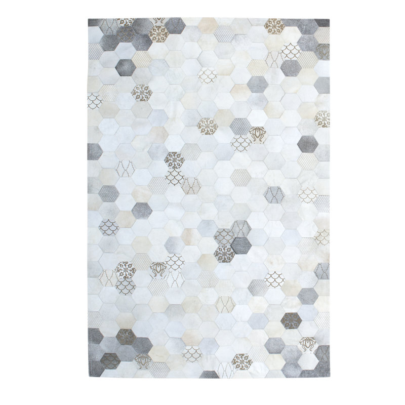 Atomo Cowhide Geometric Area Rug, Rectangle 13'4" x 16'8"