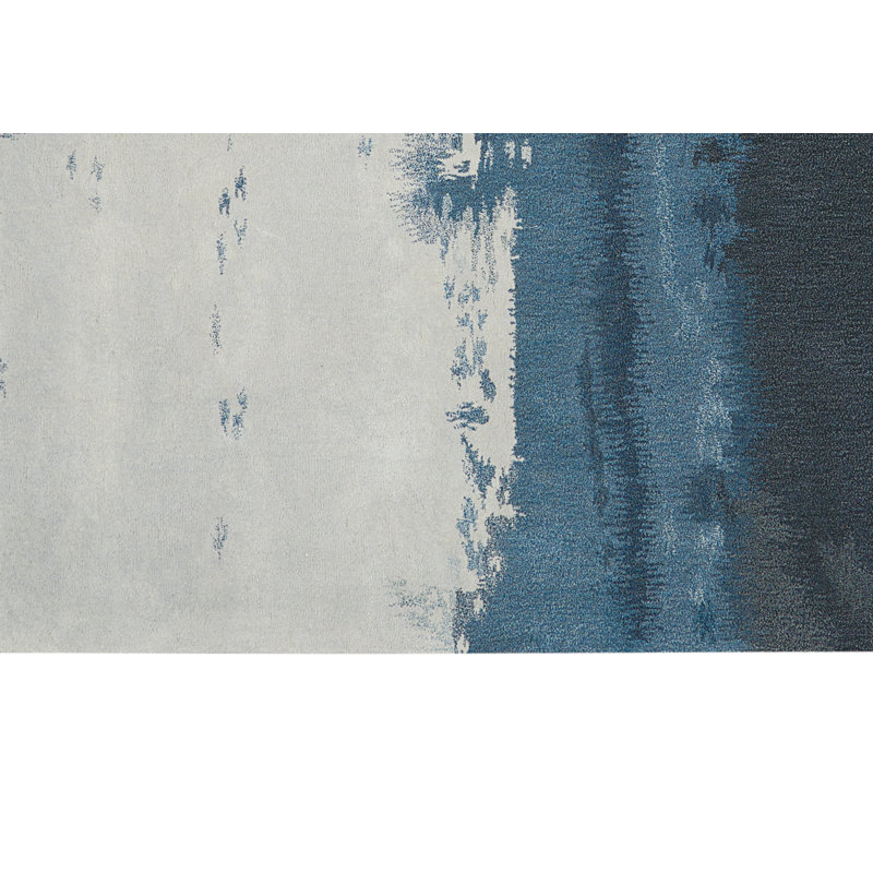 Wool Abstract Area Rug, Rectangle 4' x 6'