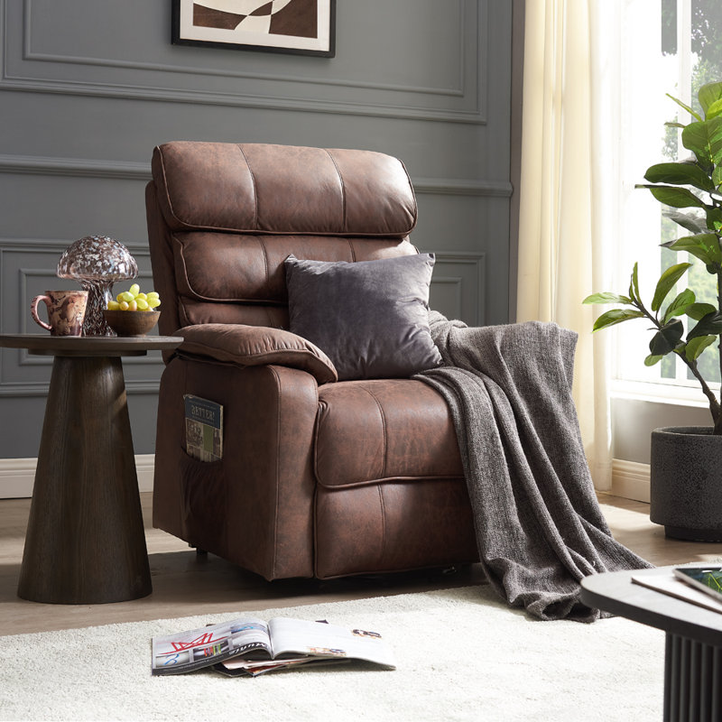 Leonido 82cm Wide Lift Assist Standard Recliner, Brown