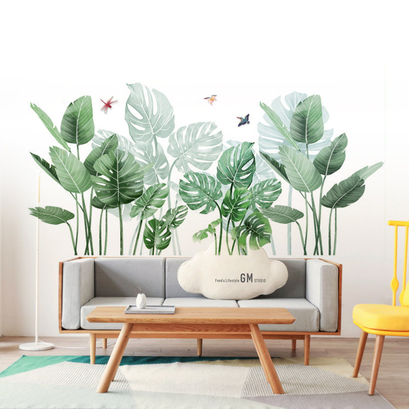 Decorative Rainforest Greenery Wall Decal Tropical Plants Wall Sticker