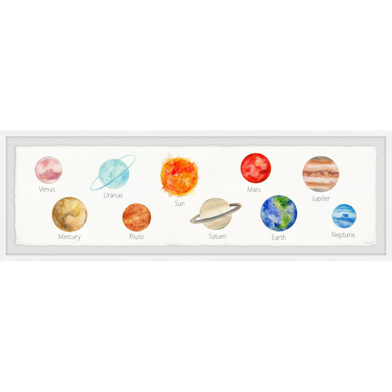 «The Solar System», reproduction d'art sur papier, H 10 po x l 30 po x 1,5 po