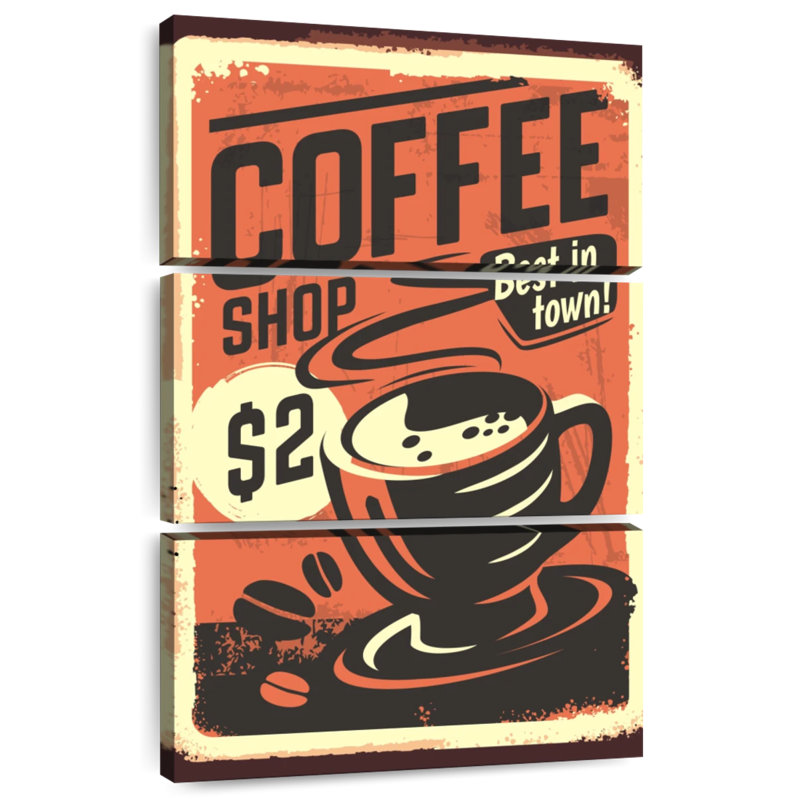 Affiche de café rétro, H 45 po x l 28 po