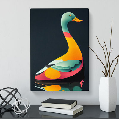 Paxico Duck Reflection - Wrapped Canvas
