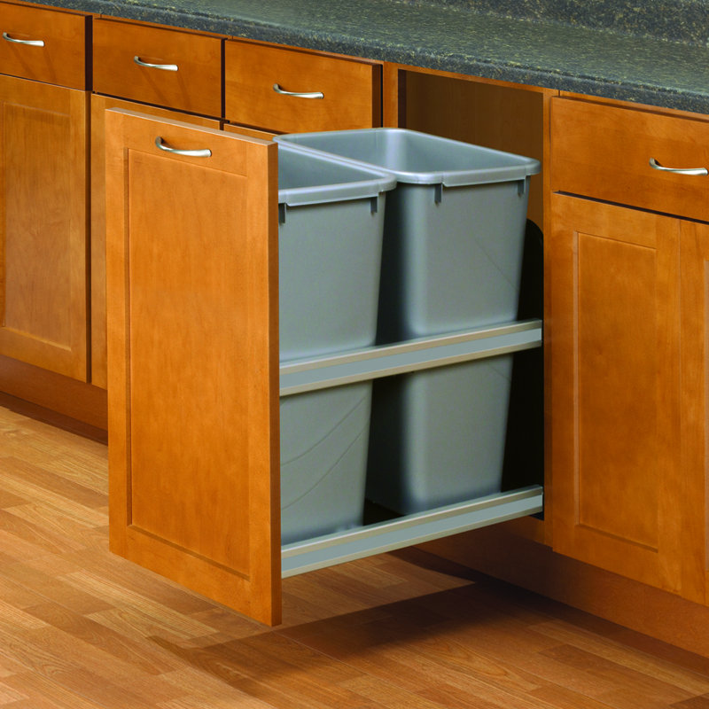 Plastic Open Pull Out Trash Can - 12.5 Gallons