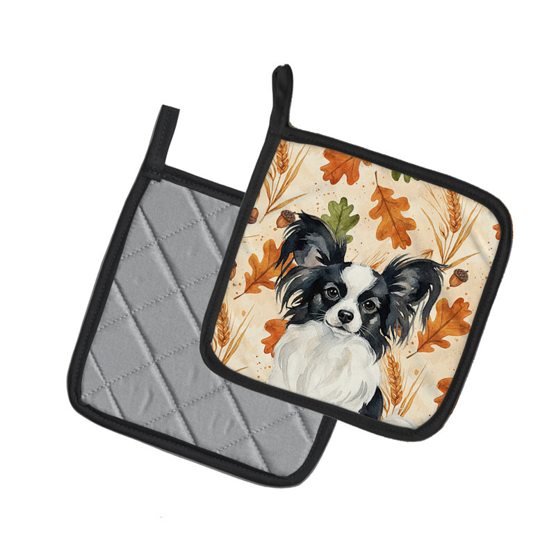 Paire de poignées papillon noires et blanches Heirloom Fall