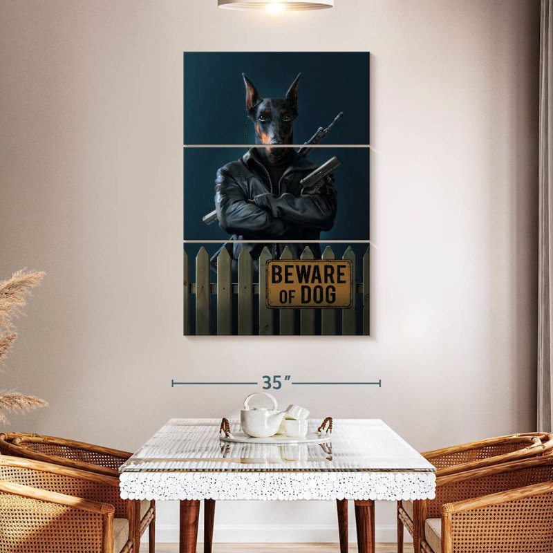 Ketti Beware Of Dog, 65" H x 42" W