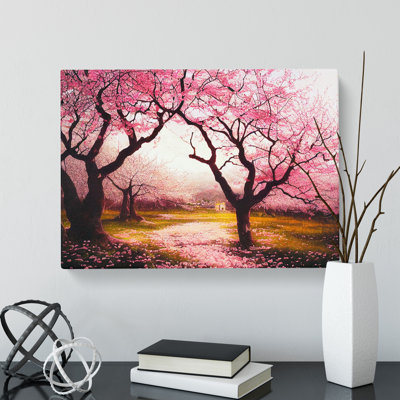 Majestic Cherry Blossom Trees - Wrapped Canvas