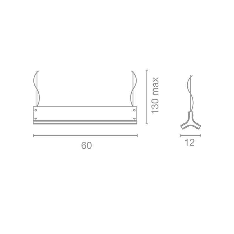 Wings 1 - Light White Kitchen Island Pendant, 130 cm H x 60 cm W x 12 cm D