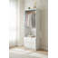 Garde-robe 32 po en bois blanc avec deux tiroirs
