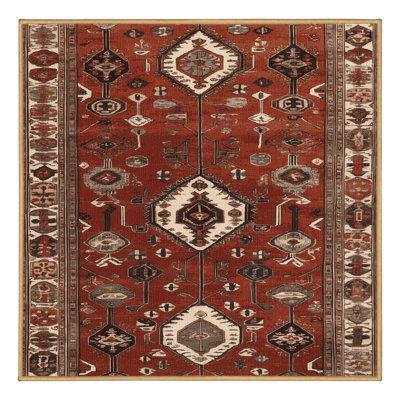 Tapis brun turc lavable à la machine