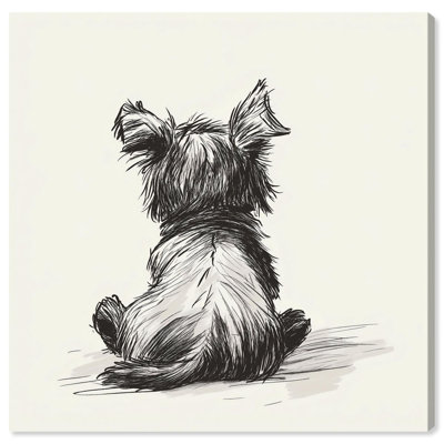 Abstract Paws of Joy Canvas Vintage Dog Drawings by Art Remedy
