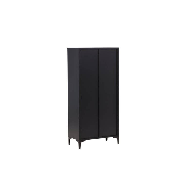 Arnolde 2 Door Steel Wardrobe, Black