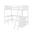 Lit mezzanine simple avec tablettes et bureau