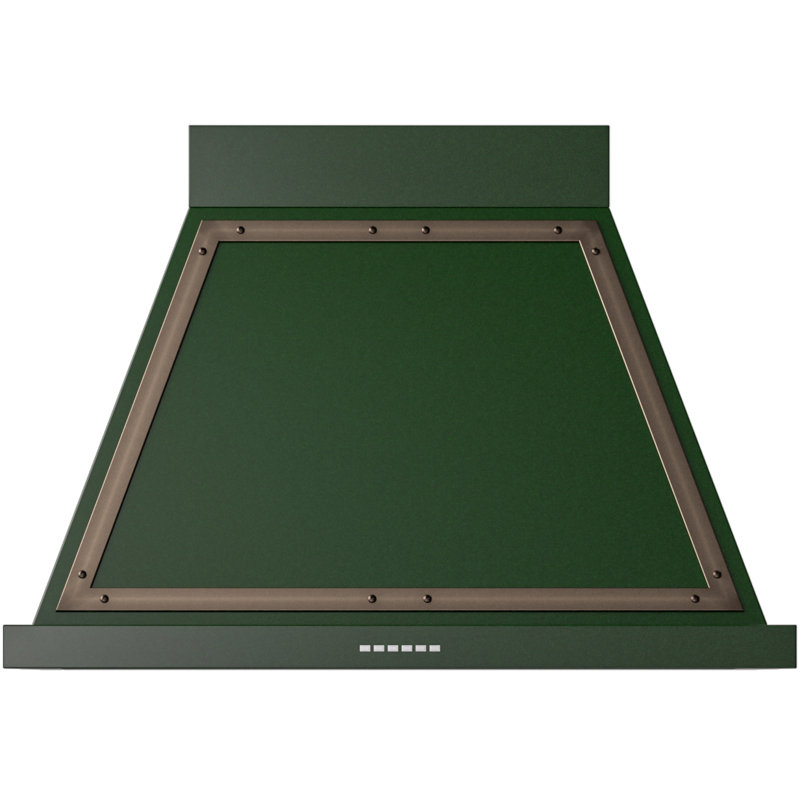 ILVE 36" Nostalgie II Noblesse 600 CFM Ducted Wall Mount Range Hood, Emerald Green/Burnished