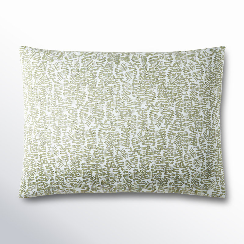 Fern 100% Cotton Envelope Sham, King, Olive
