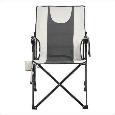 Chaise de camping chauffée, 3 réglages de chaleur, chaise de camping pliante à haut dossier, peut supporter 260 lb, chaises de plage entièrement rembourrées avec accoudoir et porte-gobelet, chaises de jardin portatives pour les voyages sportifs en plein air