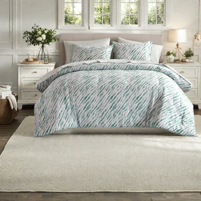 Ensemble d'édredon en polyester vert pour la chambre à coucher
