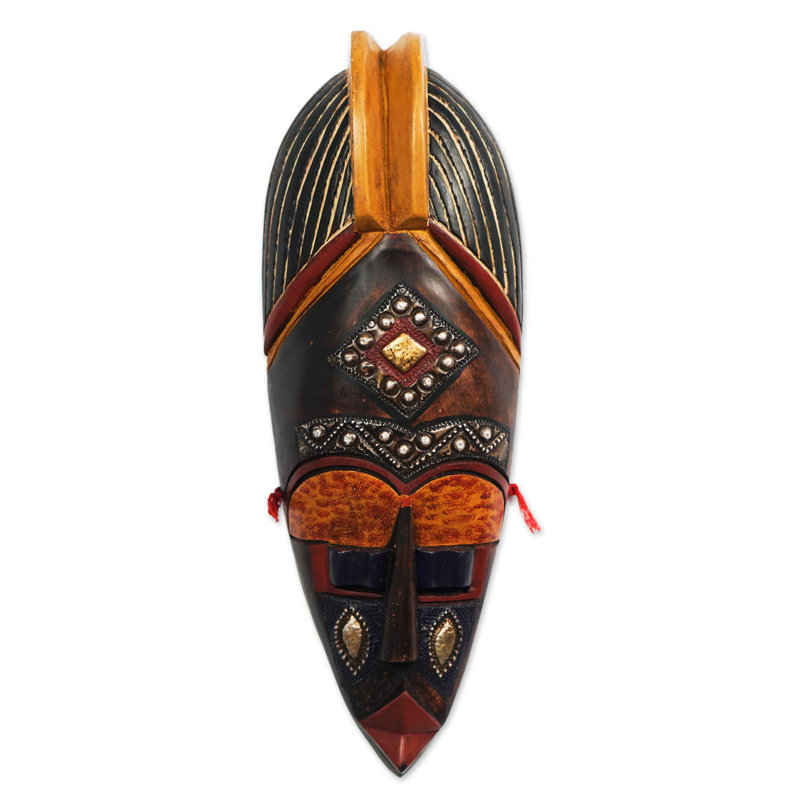 Décoration murale masque en bois africain Nhyira Wish