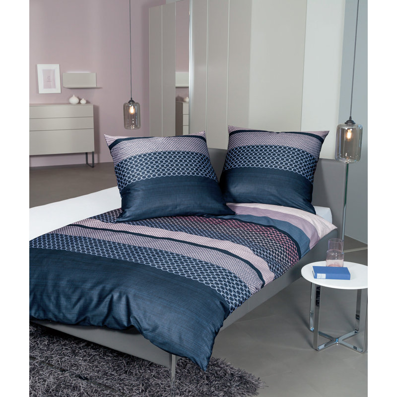 Striped Duvet Cover Set with Pillowcases Included, Green, 135 x 200cm Duvet Cover + 1 Pillowcase