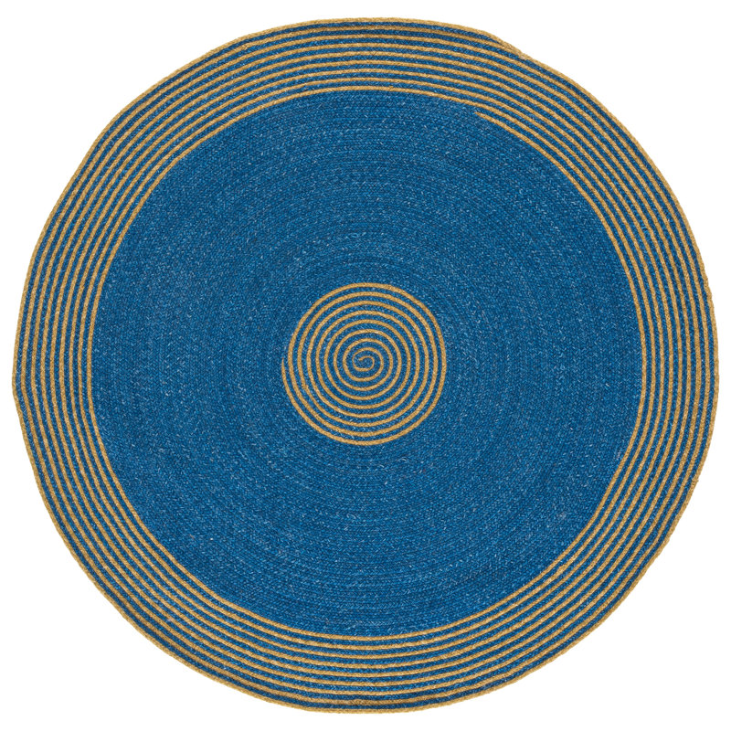 Braided Hand Woven No Pattern Indoor Rug, 5'-0" x 5'-0" Round