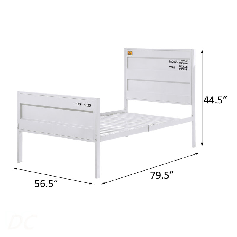 Lit plateforme double blanc