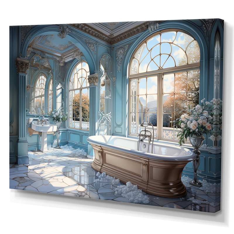 «Bathroom Bathroom Ethereal Glow I», reproduction sur toile, H 34 po x l 44 po x P 1,5 po, Toile tendue