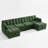 116.5" U Shaped Modular Sofa, Comfy Cloud Couch with Movable Ottomans, Breathable Fabric and Easy Assembly for Living Room-1601870607