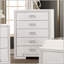 Commode 1Pc de style transitionnel avec glissières à roulement à billes, tiroirs à queue d'aronde anglaise et poignées en métal pour mobilier de chambre blanc rustique