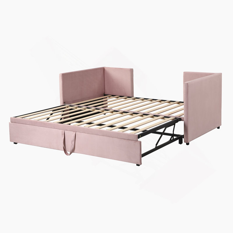 Upholstered daybed with Pop Up Trundle