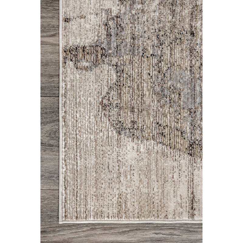 Miraloma Abstract Light Brown Area Rug, Rectangle 10' x 14'