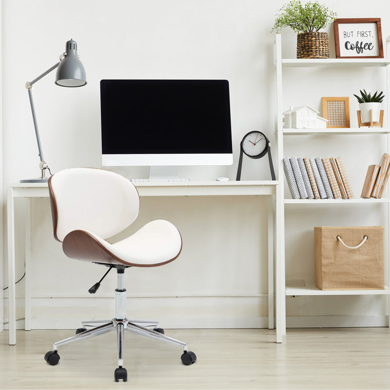 Fauteuil de direction Jacub, Chrome, Blanc