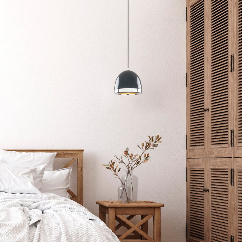 Luminaire suspendu 1 lumière Potosi, Cuir brut
