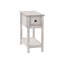 Table d'appoint en placage gris avec tiroir et tablette inférieure pour rangement 11,6 po Large espace de finition