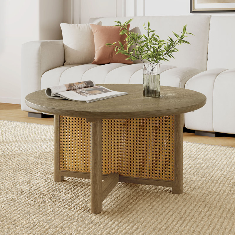 Table basse en rotin et bois Aylen