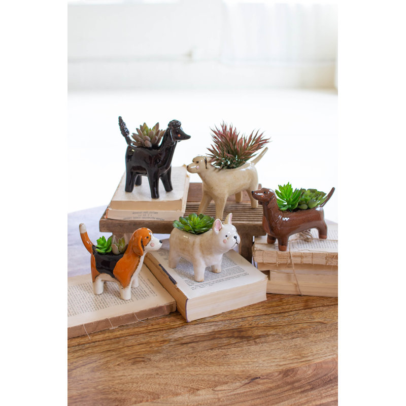  Ensemble de pots à fleurs en céramique pour animaux 5 à 6 po