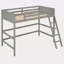 Lit mezzanine simple en bois massif avec échelle-2098491757