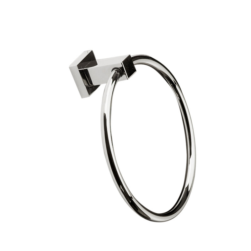 Kubista Towel Ring, Brushed Nickel
