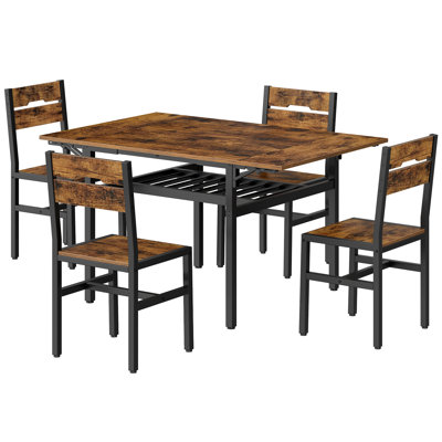 Extendable Dining Set Round Table Top Dining Table Set by 17 Stories