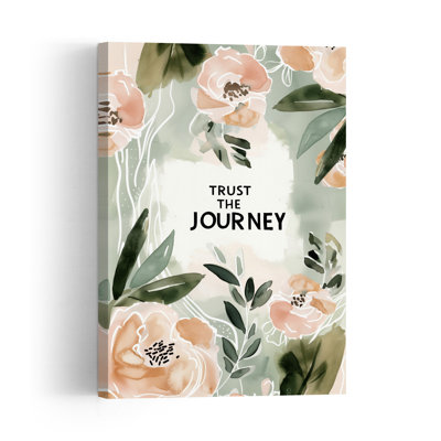 Journey In Bloom Abstract Elegant Modern Nature Flower Wall Art Print by Treechild - Wrapped Canvas Print