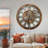 Wall Clock 24" Round Oversized for Living Room decor with Real Moving Gears America Collection-73808859