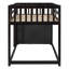 Lit superposé simple au-dessus de simple avec tiroirs de rangement et tablettes peu encombrantes-774760698-774760697
