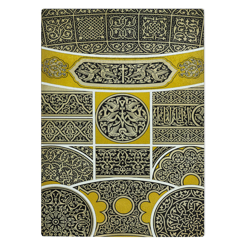 Tempered Glass Arabian Themed Pattern Chopping Board, 28.5 cm W x 39 cm L