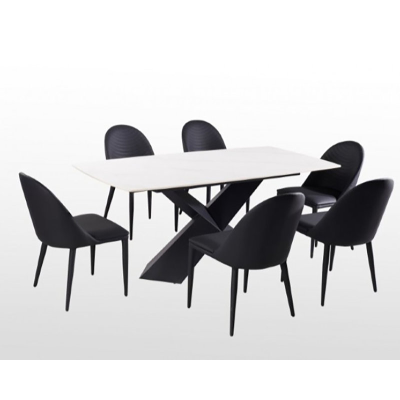Whully 7-pcs Dining Table Set, Black