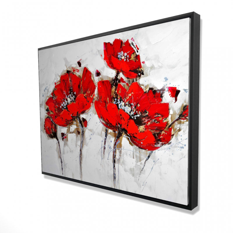 Fleurs de pavot abstraites, reproduction sur toile